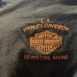 Harley-Davidson Black and Orange Long Sleeve Shirt